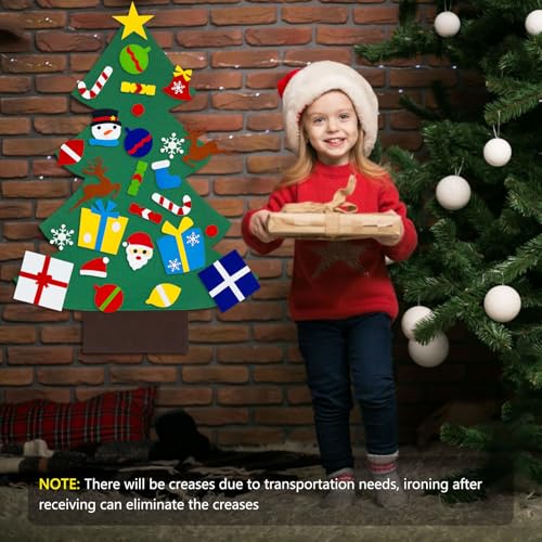3.2 Feet Felt Christmas Tree with 32PCS Ornaments Y537