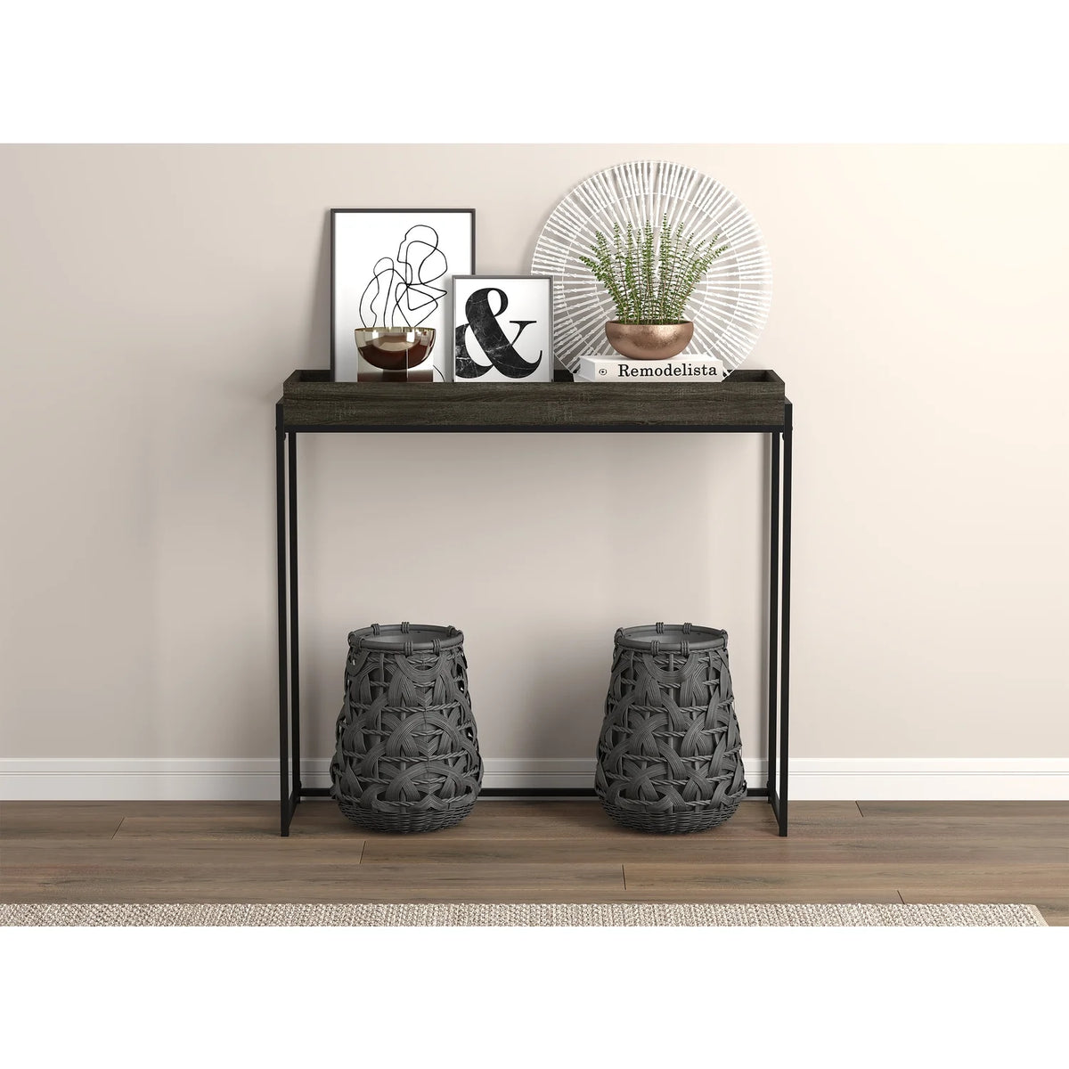 39.5"L Dark Grey Console Table R5372