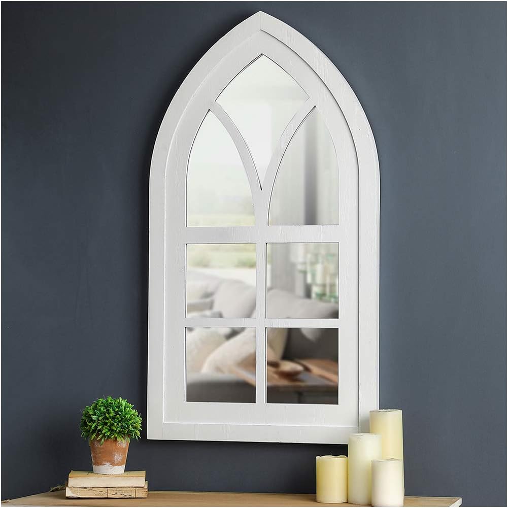 40 H Arched Windowpane Wall Mirror W2790