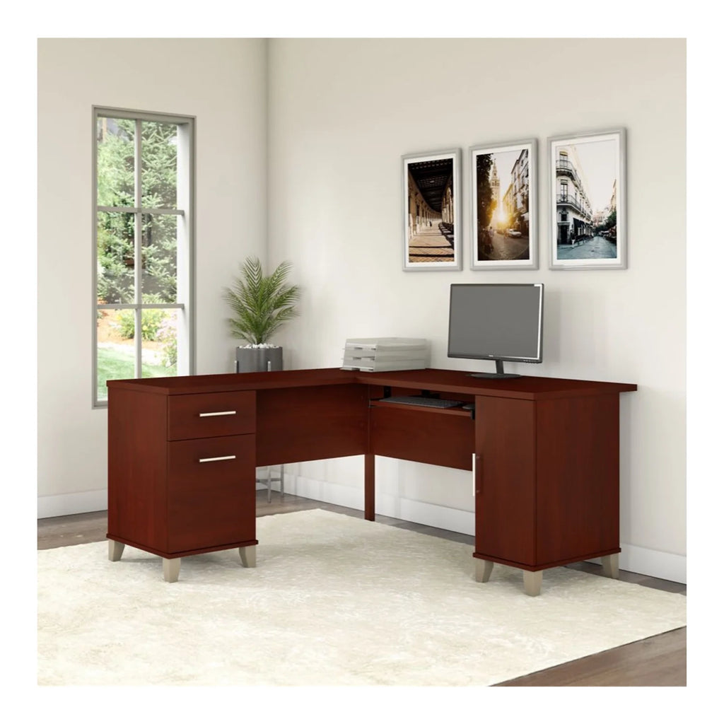 60" L Shaped Desk with Storage Y6815