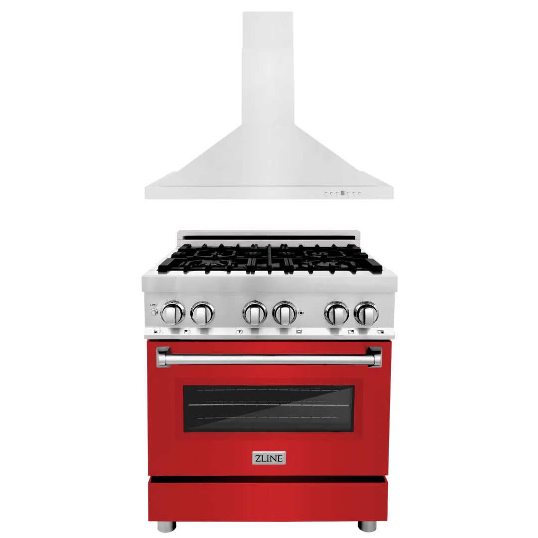 30 in. Dual Fuel Range and Range Hood Appliance Package F950