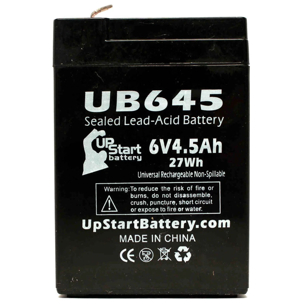 4x Pack 6V 4.5Ah Sealed Lead Acid Battery with F1 to F2 Terminal Adapters X529802