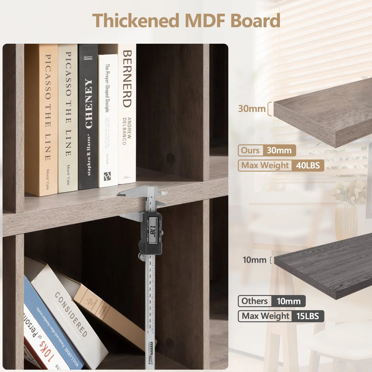 6 Cube Wood & Metal Storage Organizer O4792