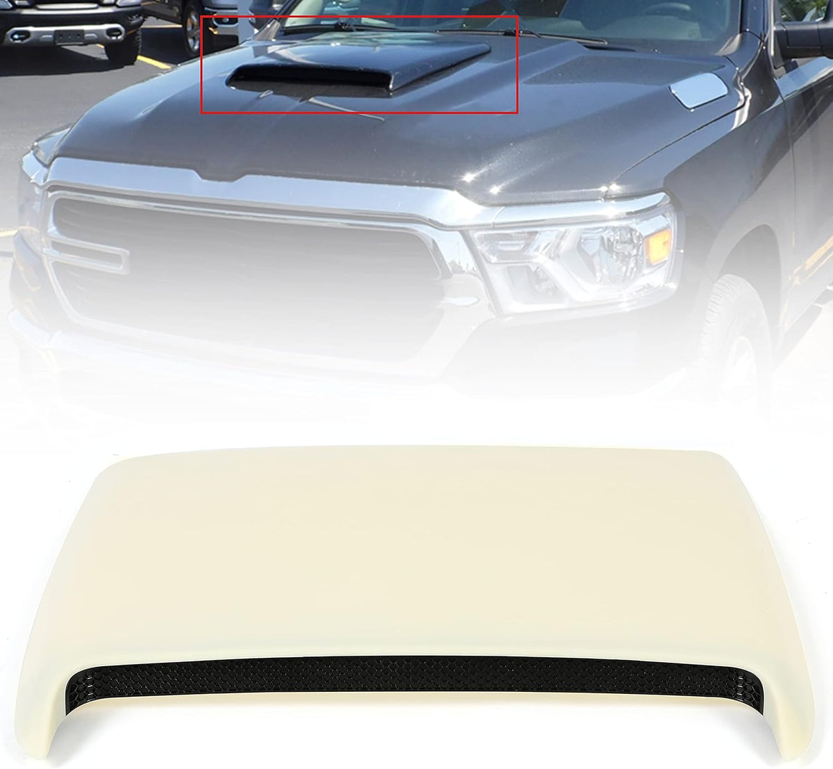 Unpainted White Front Upper Hood Scoop Kit C71603