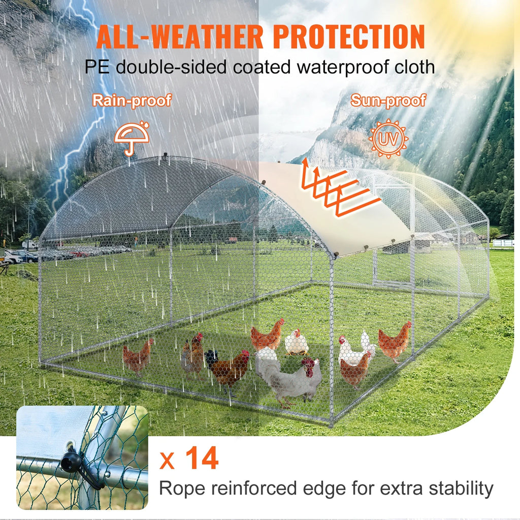 Large Metal Chicken Coop 19.7x9.8x6.6 ft V297