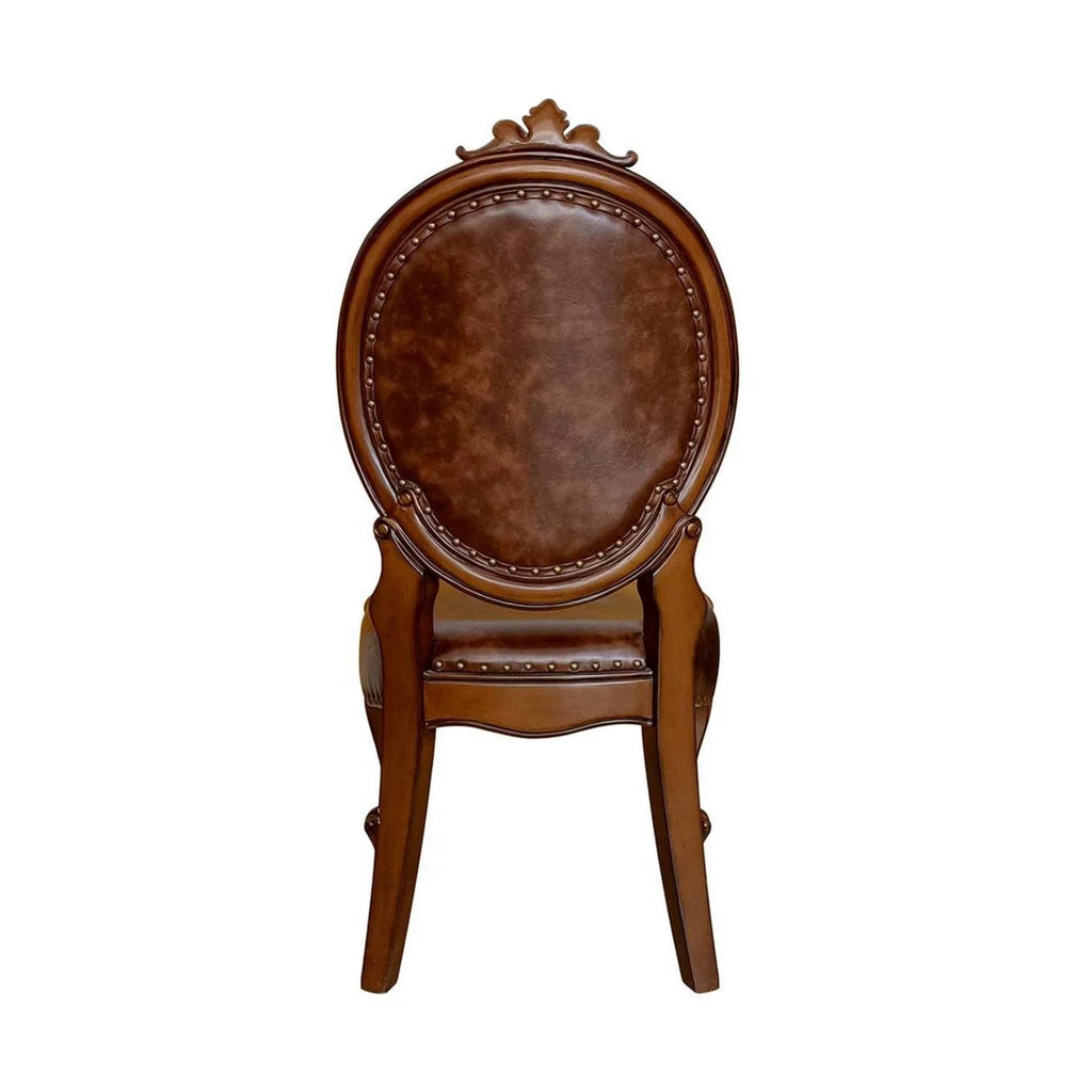 Set of 2 Brown Tufted Faux Leather Dining Chair B5872