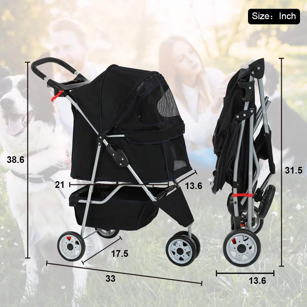 3 Wheels Folding Pet Stroller Y5580