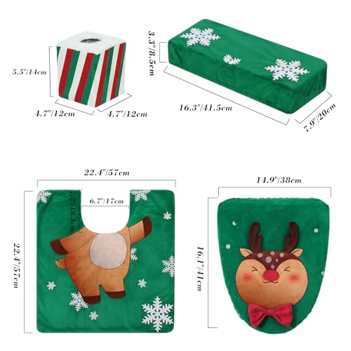 Christmas Toilet Seat Cover and Rug Set of 4 Y5934