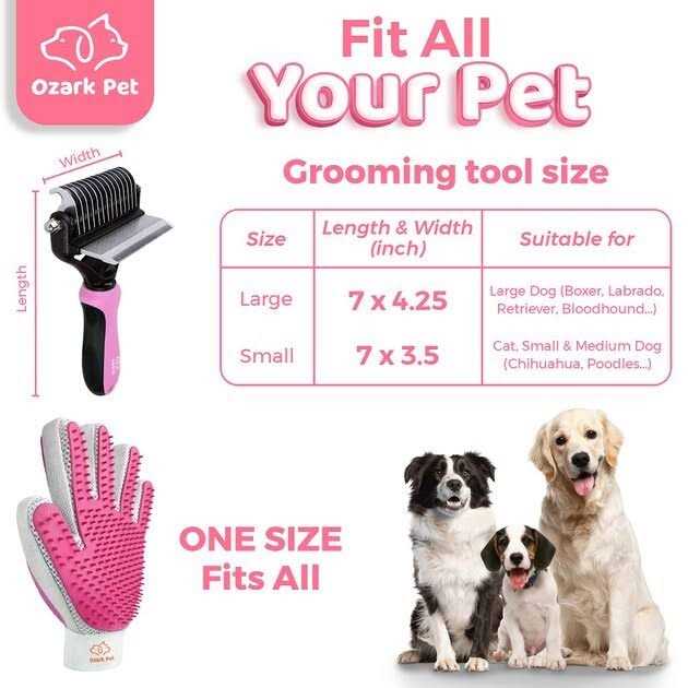 Dog and Cat Deshedding Brush and Shedding Glove N9880