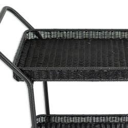 Brown Wicker Patio Serving Cart Z5043