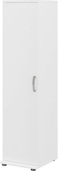 Tall Narrow Storage Cabinet with Door and Shelves, White Q77543