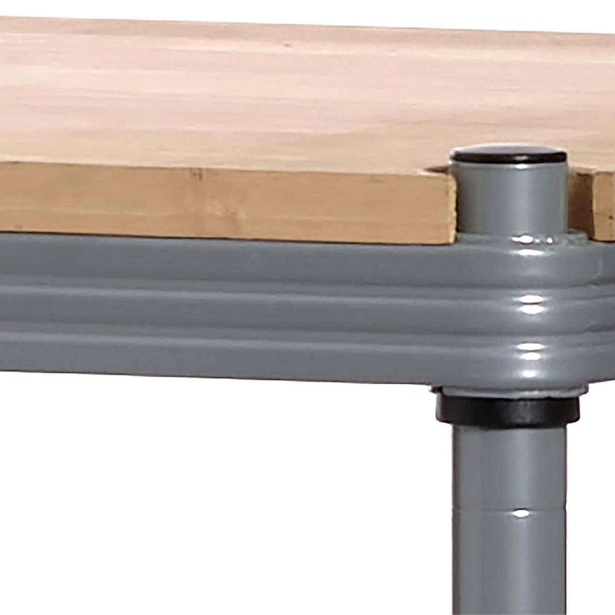 Metal Storage Wood Top Workbench Shelf Unit U7841