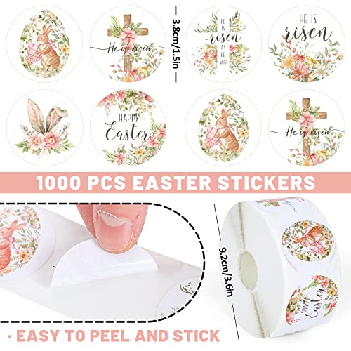 1000Pcs Assorted Round Christmas Stickers in Roll X70342