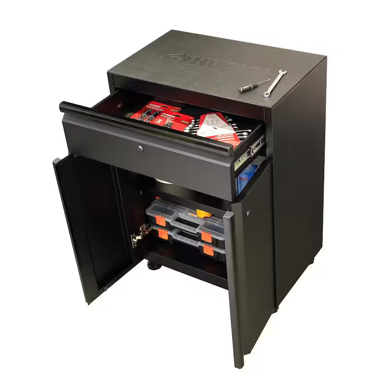 7 Piece Welded Steel Garage Storage System Black J816