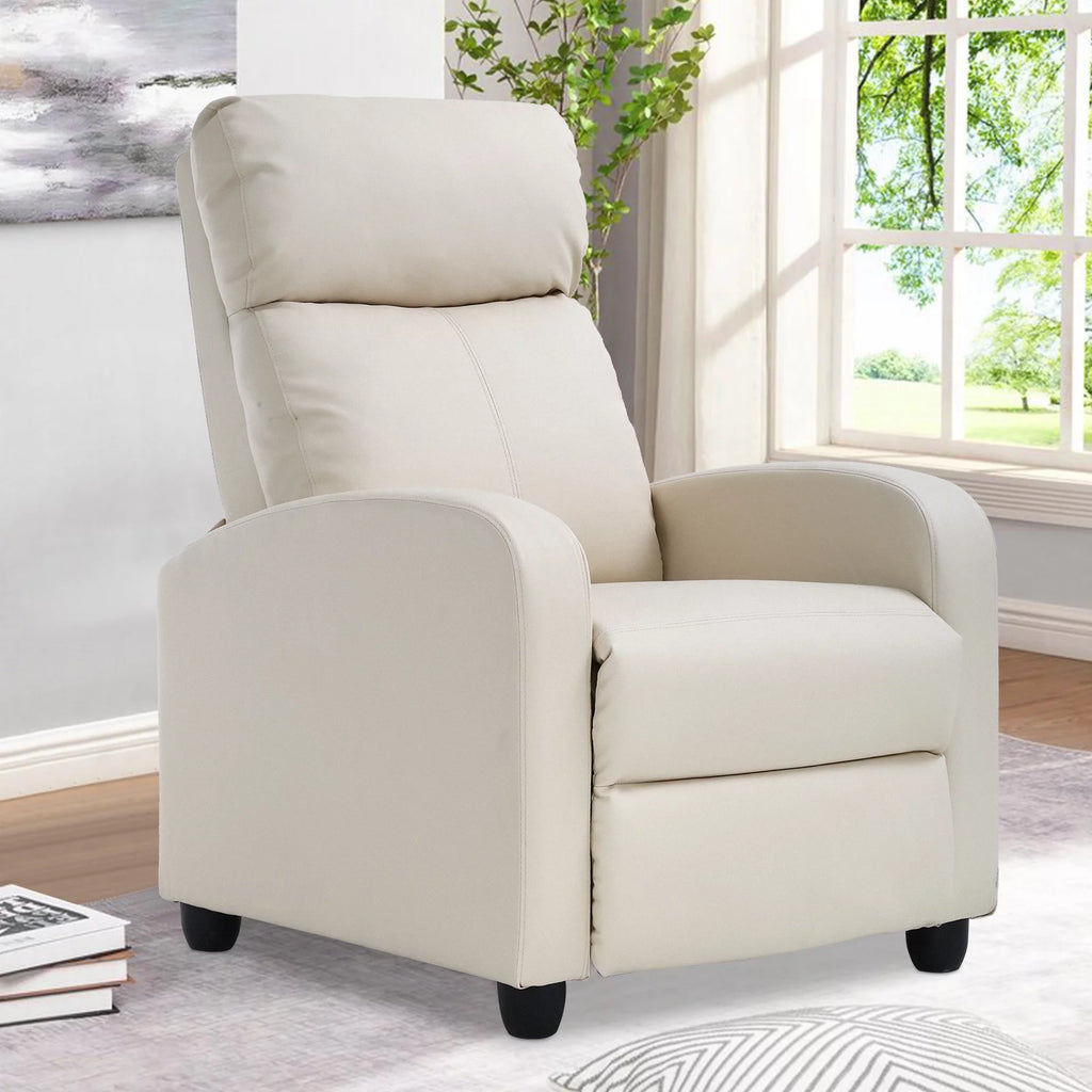 Fabric Beige Recliner Chair T1804