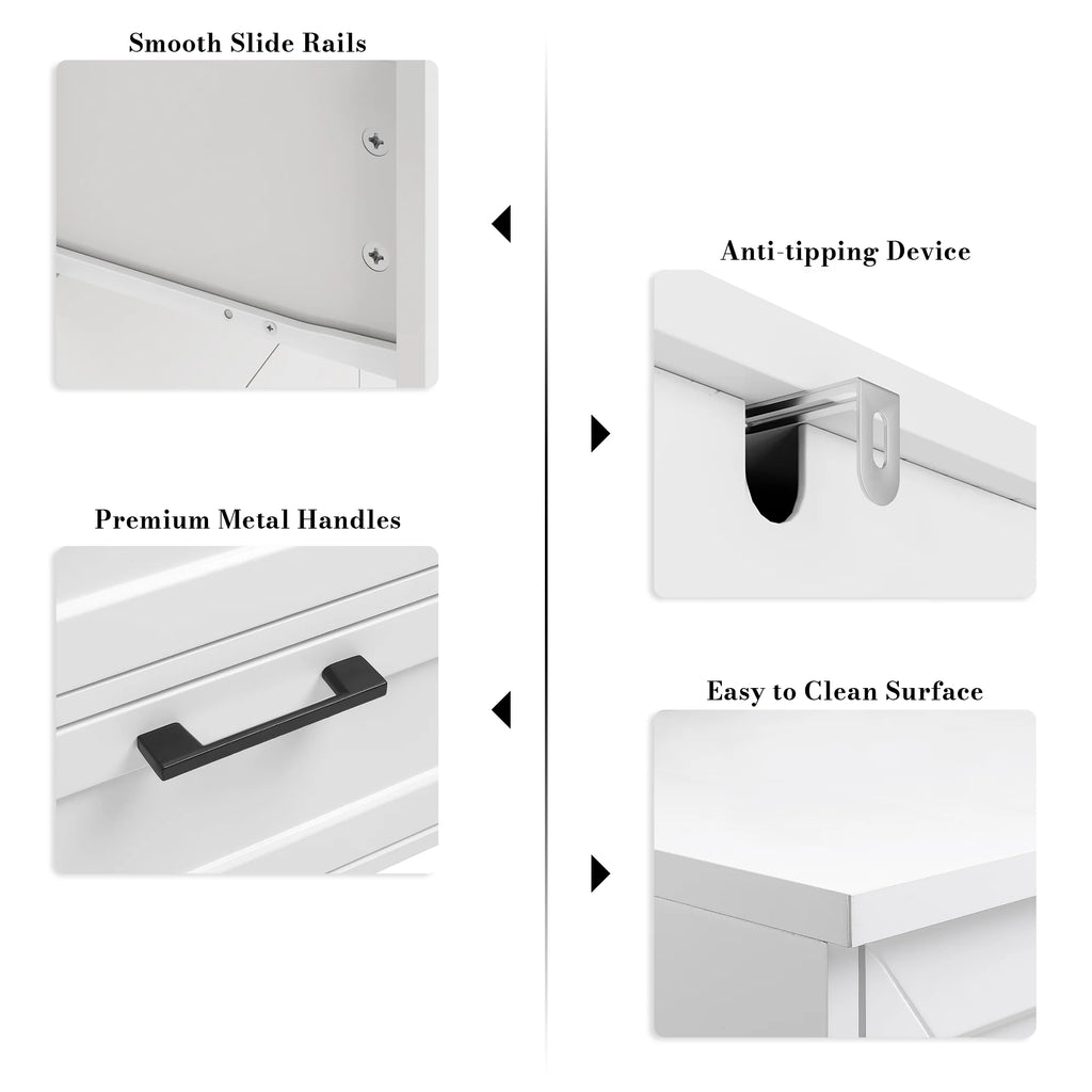 White 6 Drawer Tall Dresser H996