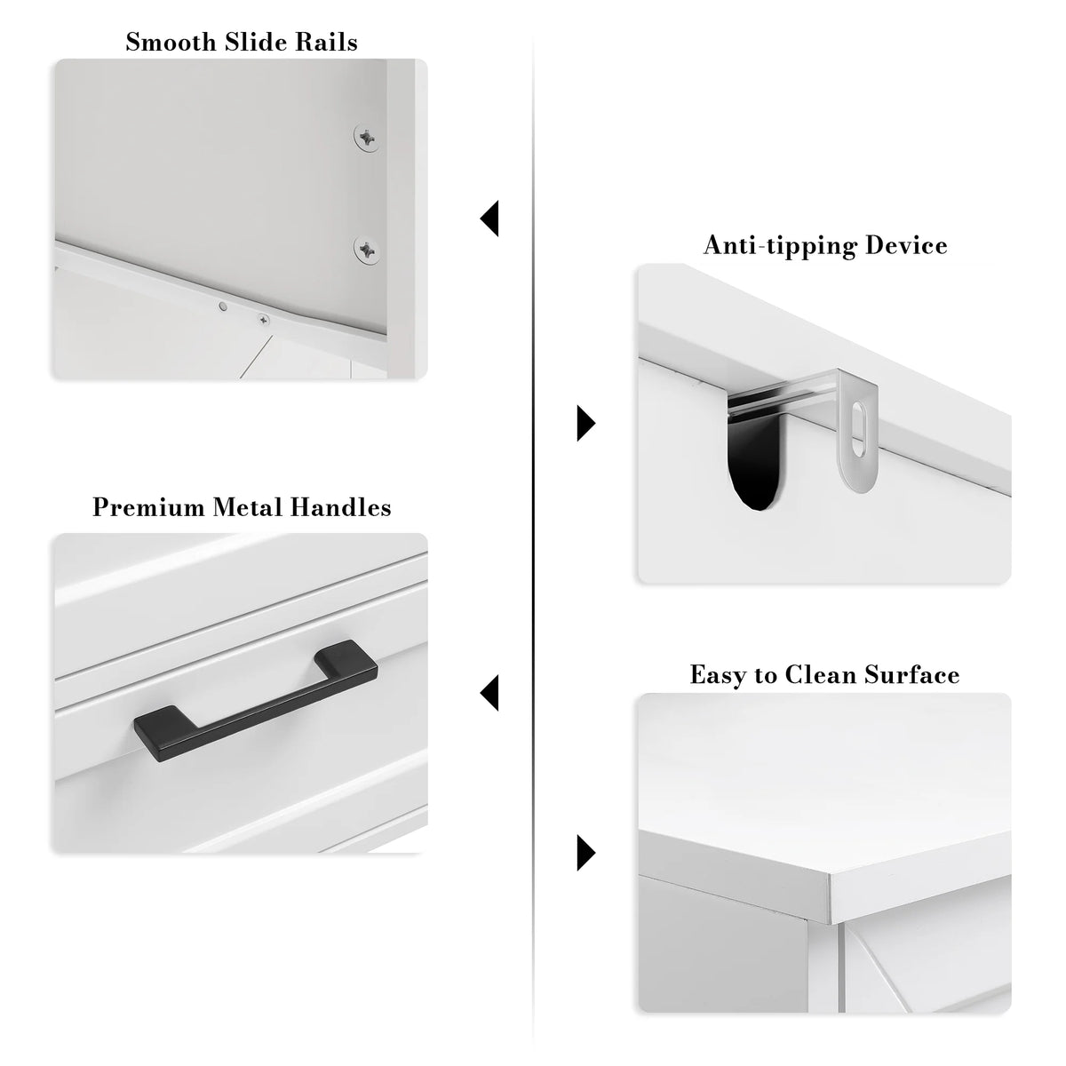 White 6 Drawer Tall Dresser H996