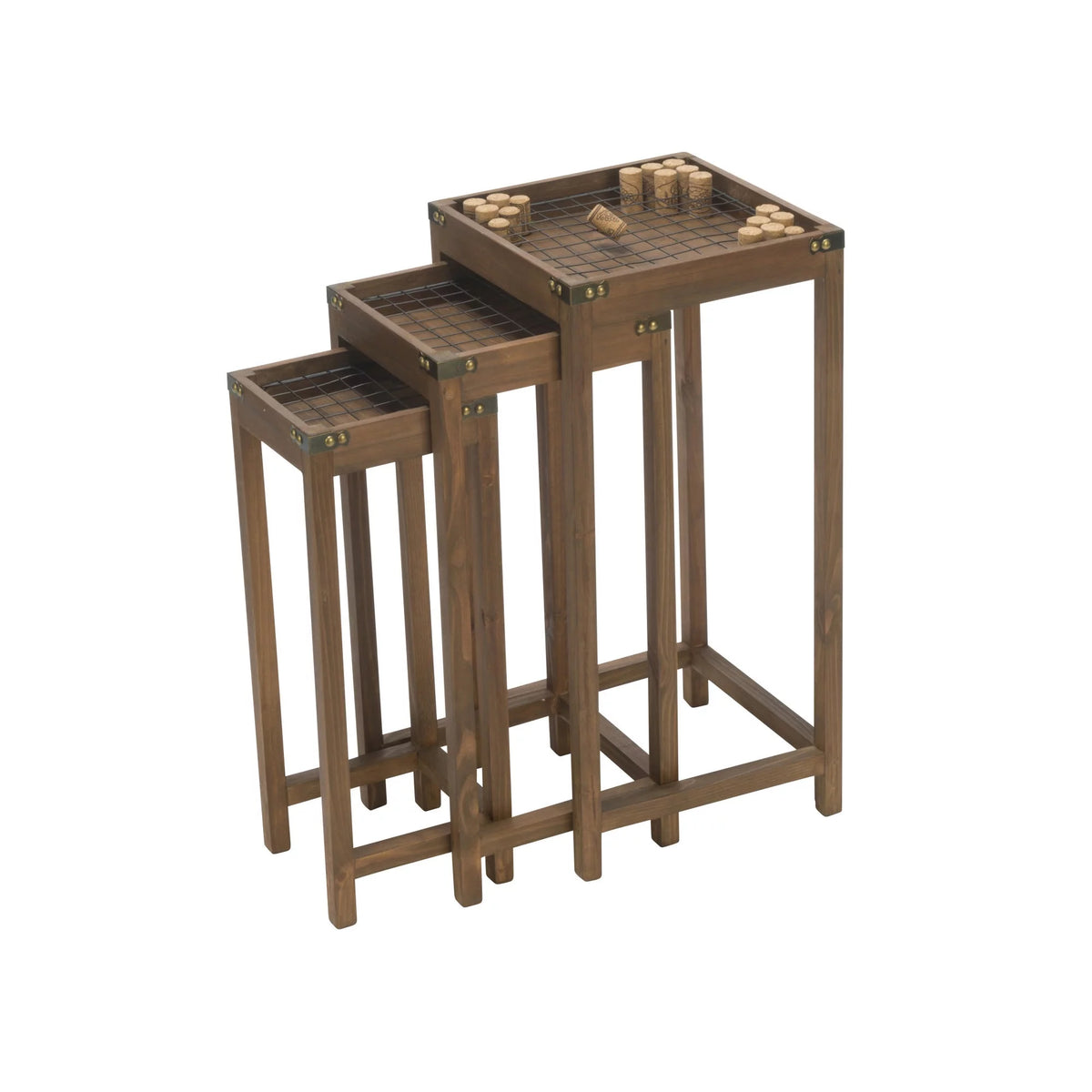 Set of 3 Brown Nesting Display Tables D22104