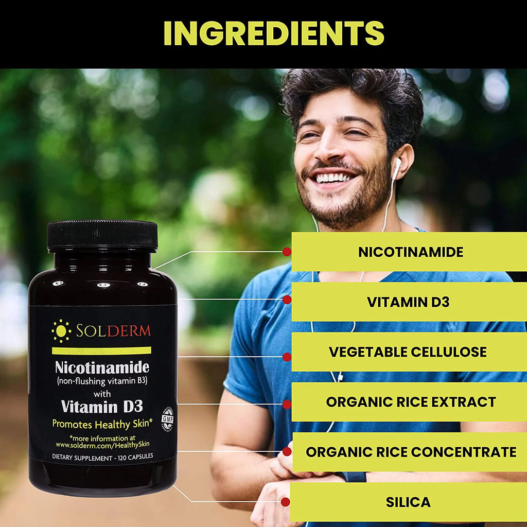Nicotinamide with Vitamin D3 & B3 120 Capsules L361112