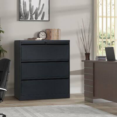 Black 3-Drawer Vertical Filing Cabinet K540362