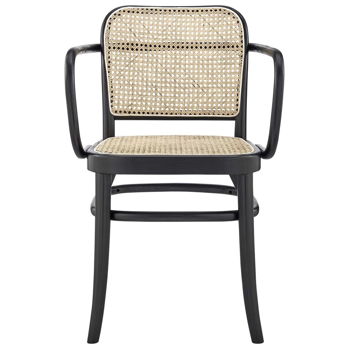 Black Natural Wood Rattan Dining Chair L521