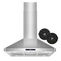 36 in. Ductless Island Range Hood with LED Lighting and Permanent Filters in Stainless Steel B546586