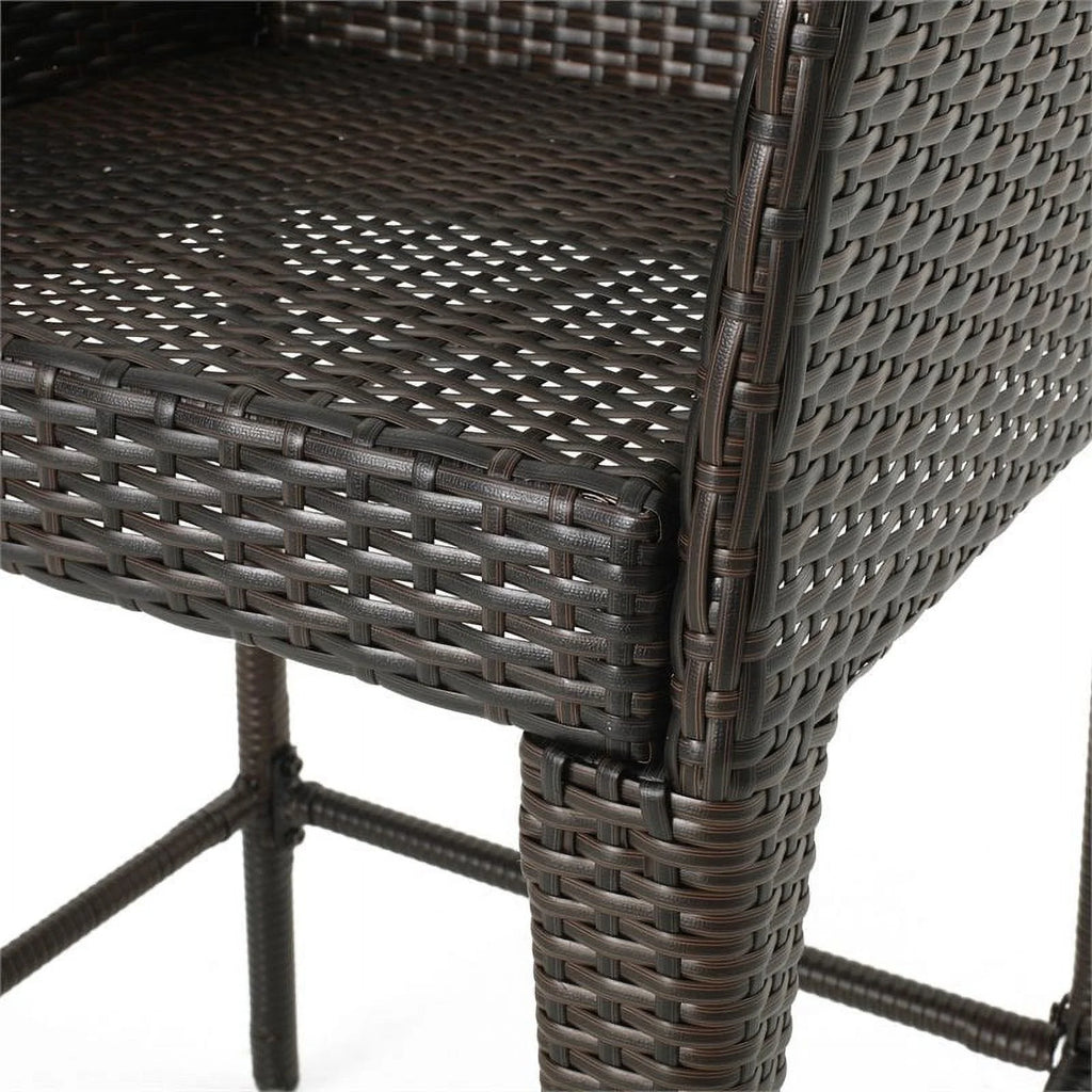 Multi Brown Wicker Barstool Set of 2 W803544