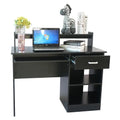 Black Computer Desk with Drawer and Keyboard Tray F594