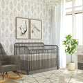 Gray Convertible Metal Crib F789