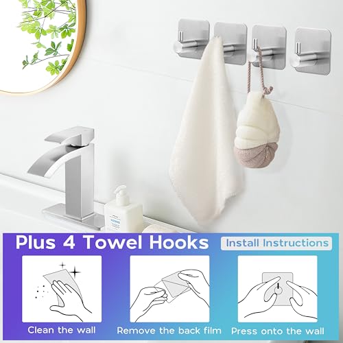 Brushed Nickel Single Handle Waterfall Bathroom Sink Faucet with Pop Up Drain K80843