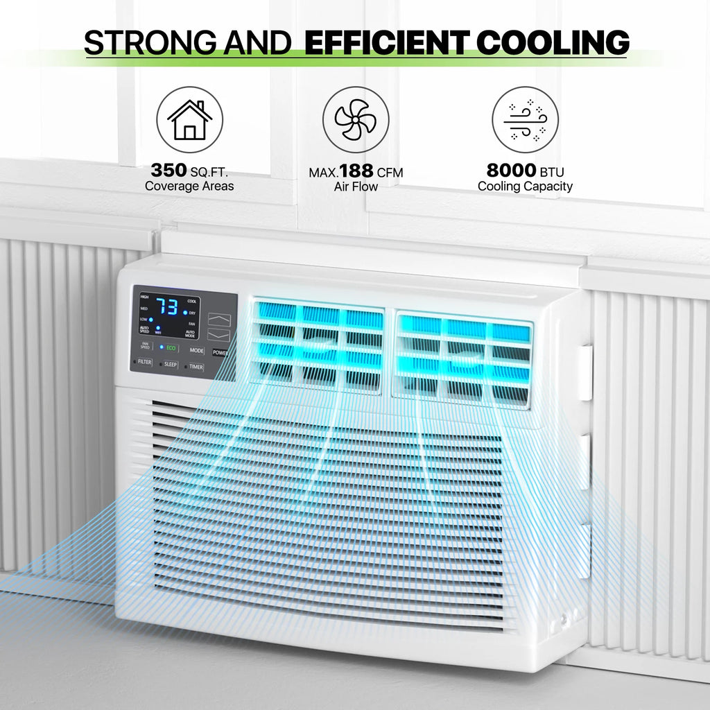 8,000 BTU Smart WIFI Window Air Conditioner White Q35468