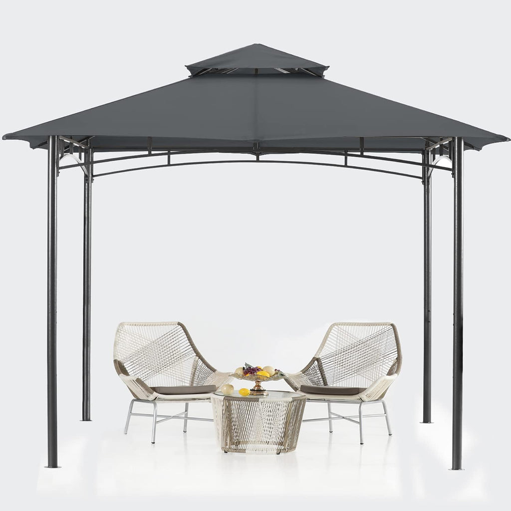 8'x 8' Gray Double Tiered Gazebo Canopy L670638