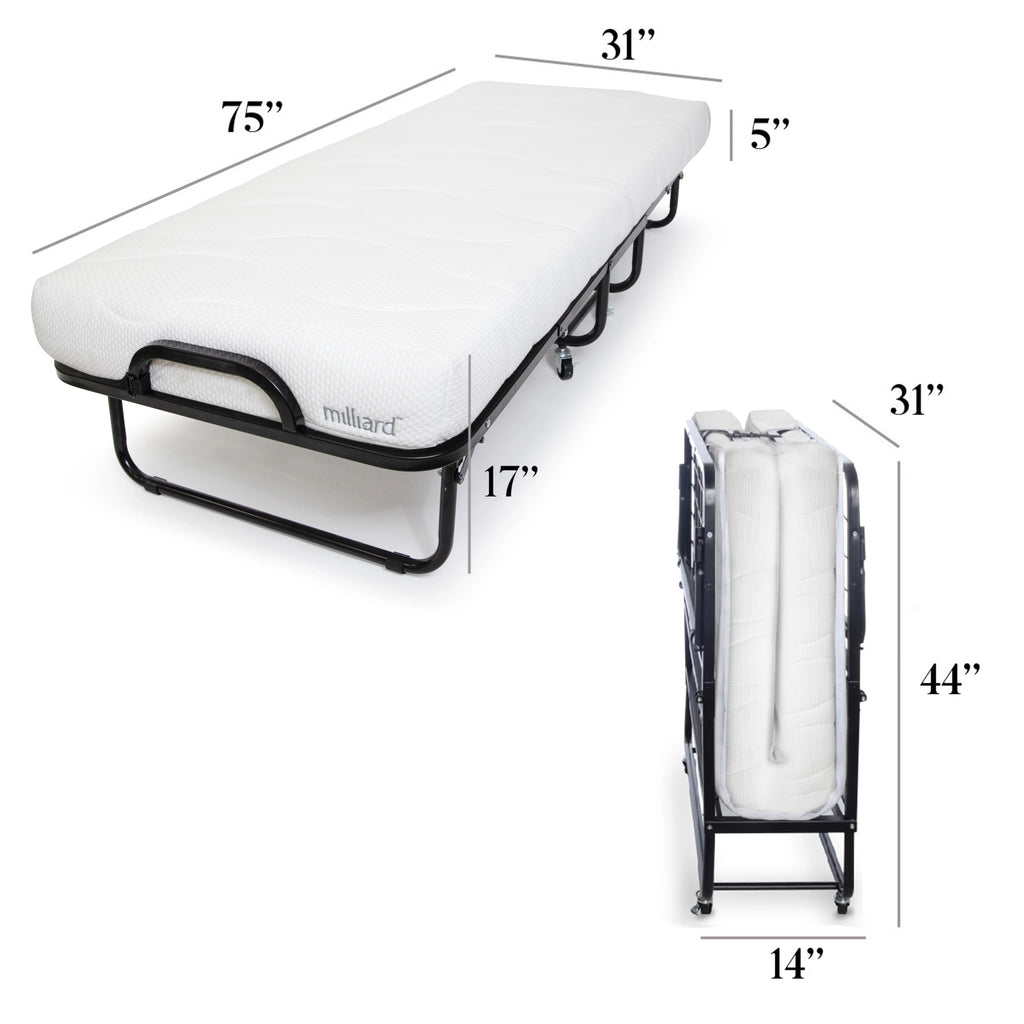 Folding Bed with Memory Foam Mattress F34017
