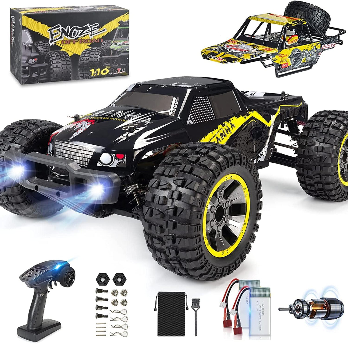 1:10 Remote Control Off Road RC Monster Truck with 2 Car Shells W31913