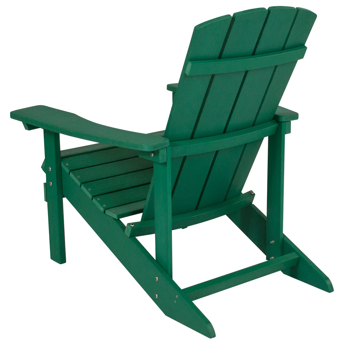 Set of 4 Green All-Weather Poly Resin Adirondack Chairs H53303