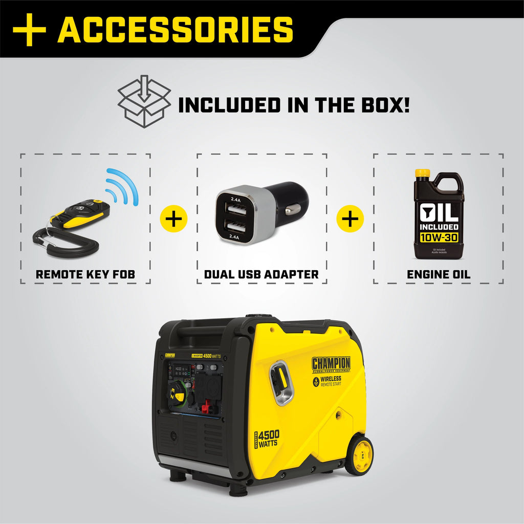 4500-Watt Wireless Remote Start Inverter Generator H671