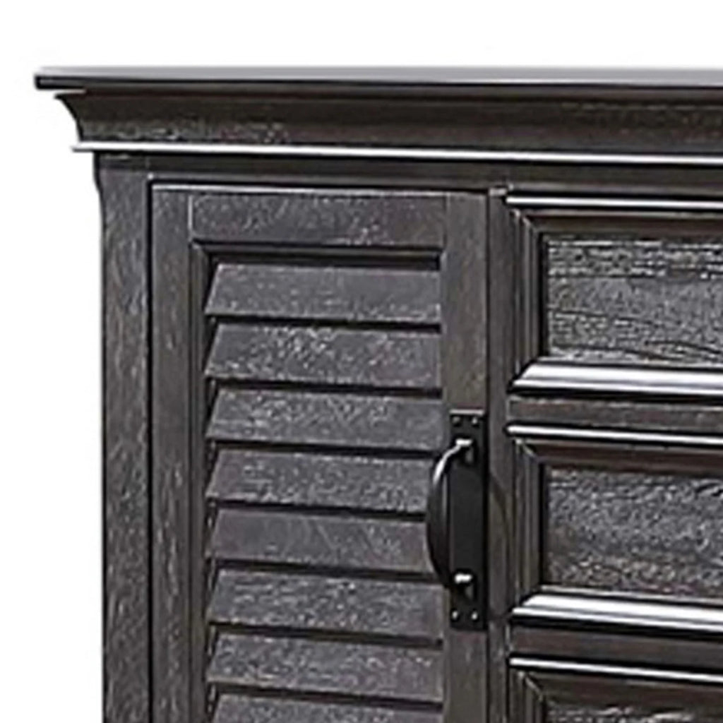 64 Inch Wood Dresser with 5 Drawers and 2 Cabinets M4690