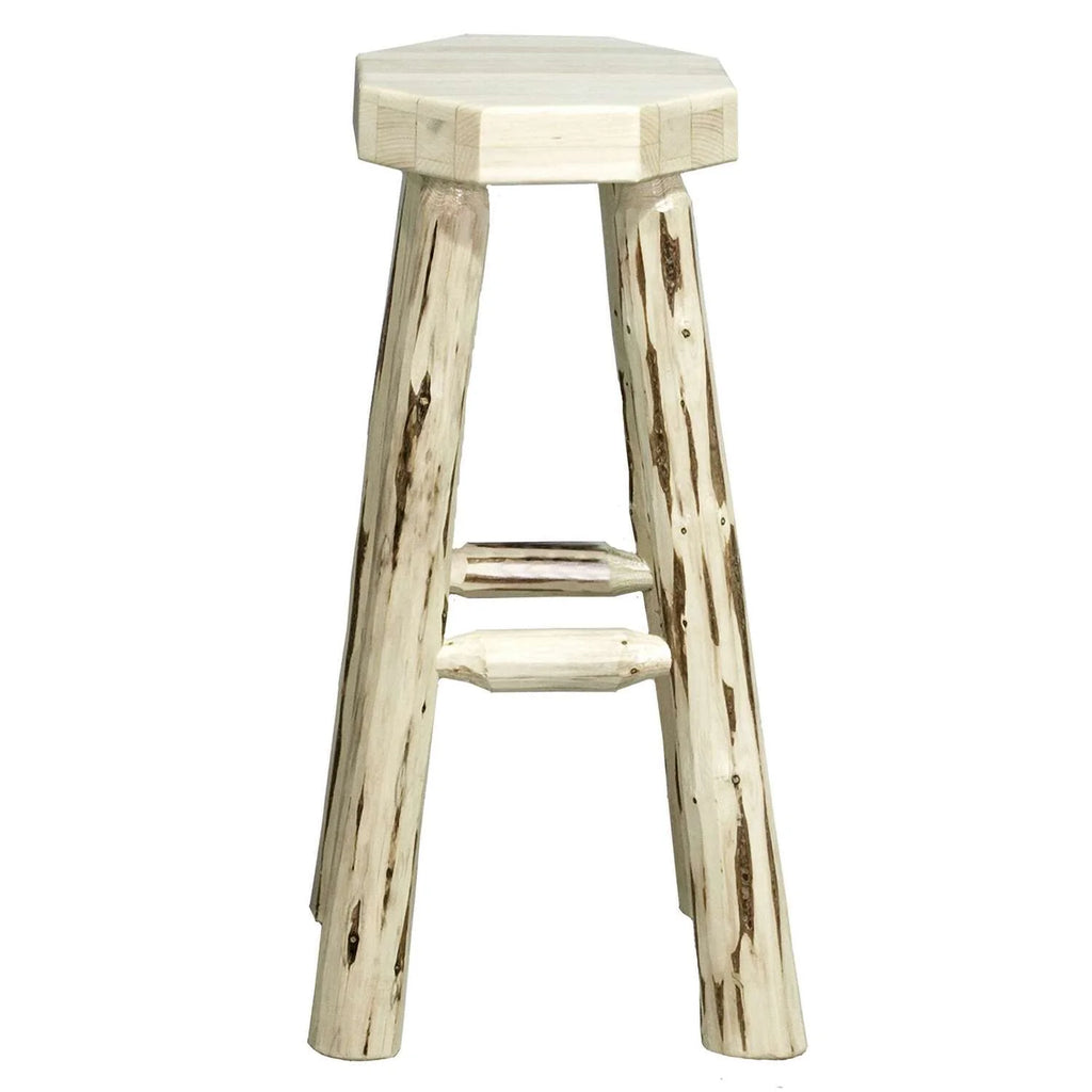 30" Handcrafted Wood Backless Barstool H9277