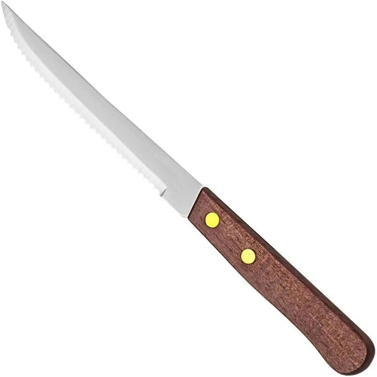 4-1/4-Inch Stainless Steel Serrated-Edge Steak Knives with Wooden Handles F774171