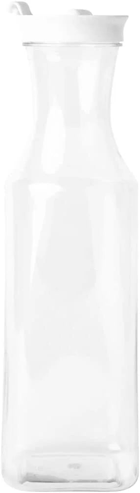 54oz Clear Plastic Water Carafe Pitchers with Flip Top Lid Y38903