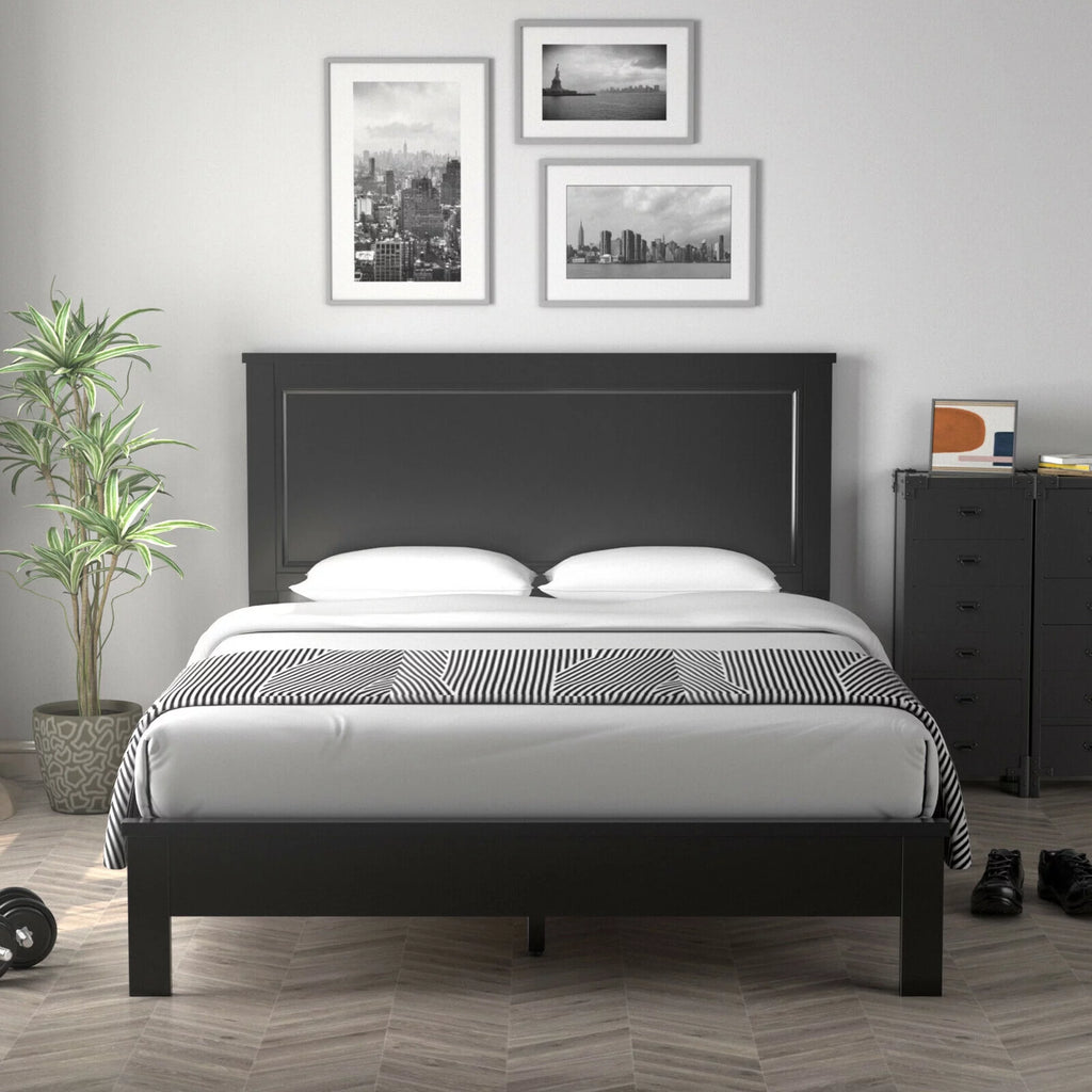 Twin Size Walnut Platform Bed Frame M504
