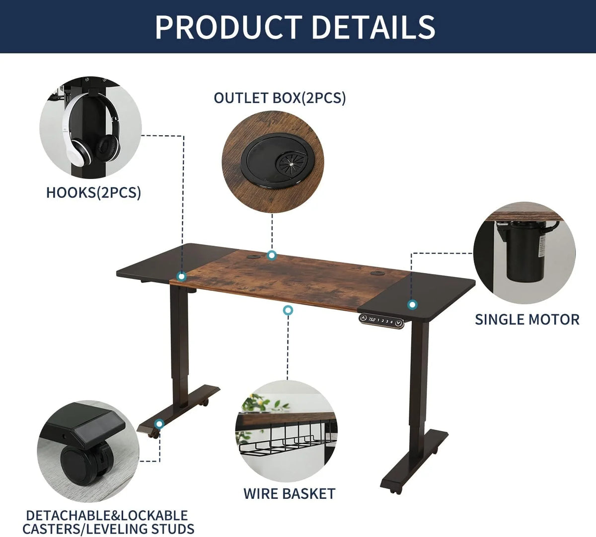 Electric Height Adjustable Standing Desk H786