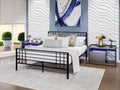 Black Bed Frame with 9 Metal Legs F264