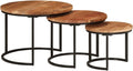 Solid Acacia Wood Nesting Side Tables Set of 3 C479