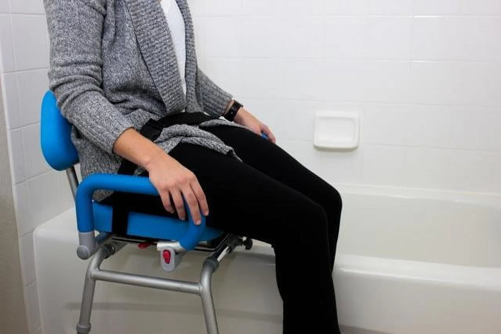 Sliding Transfer Bench with Swivel Seat Padded Bath Shower Chair I9713