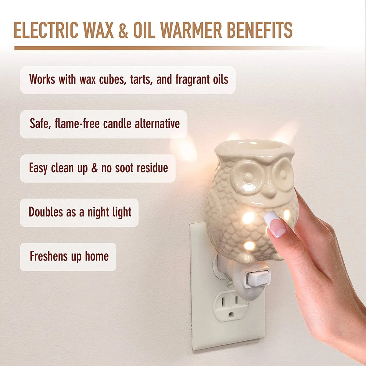 Electric Mini Owl Candle Warmers, 2 Wax & Tart Warmer P9291