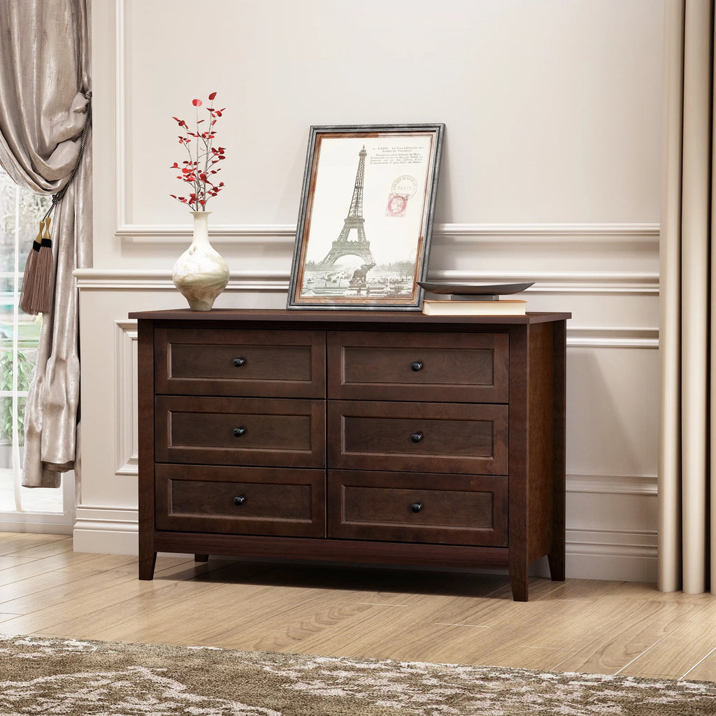 6 Drawer Wood Dresser C15036