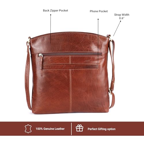 Large Soft Real Leather Womens Crossbody Handbags and Purses B7399