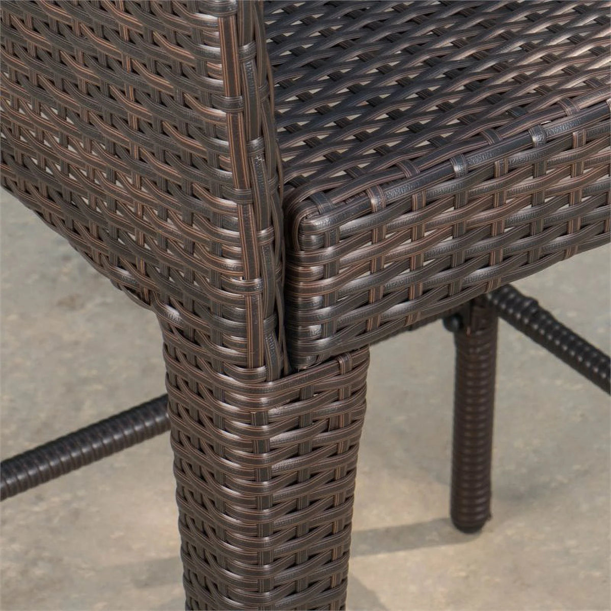 Multi Brown Wicker Barstool Set of 2 W803544