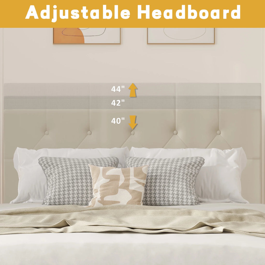 Queen Size Upholstered Storage Bed Frame with 4 Drawers C390907